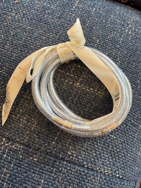 Plunder Silver Bracelet Set with Cream Ribbon